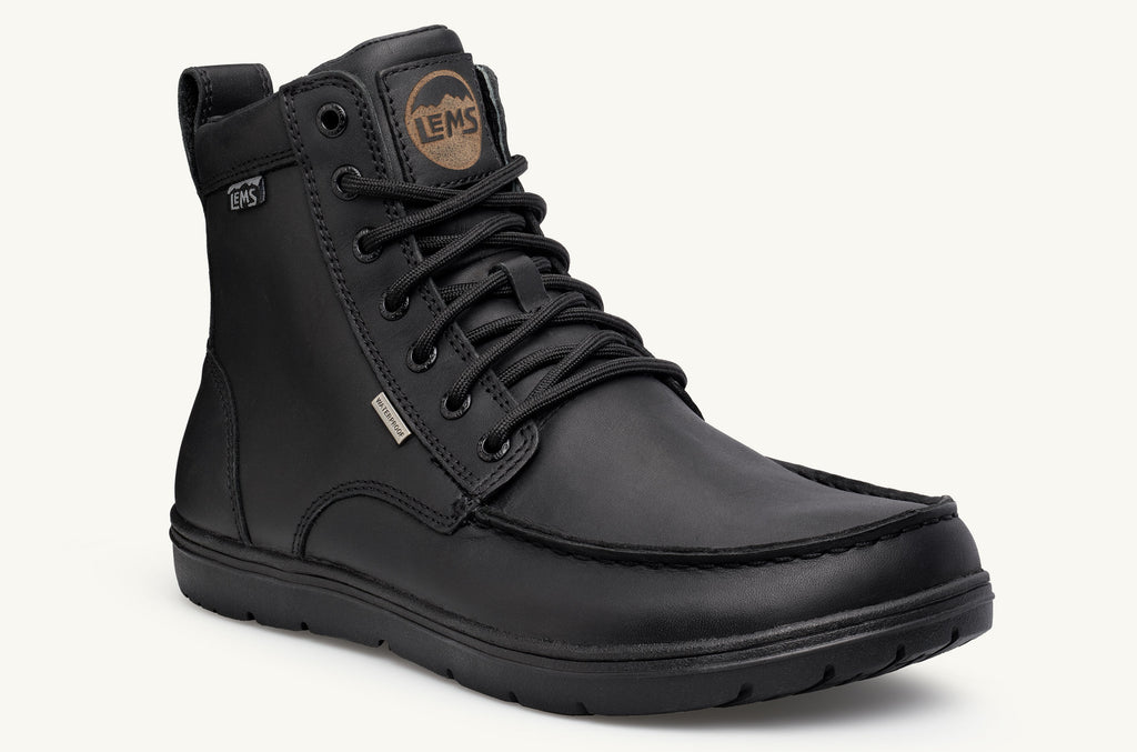 Black Men's Lems Boots Waterproof Boulder | IDT6639LA