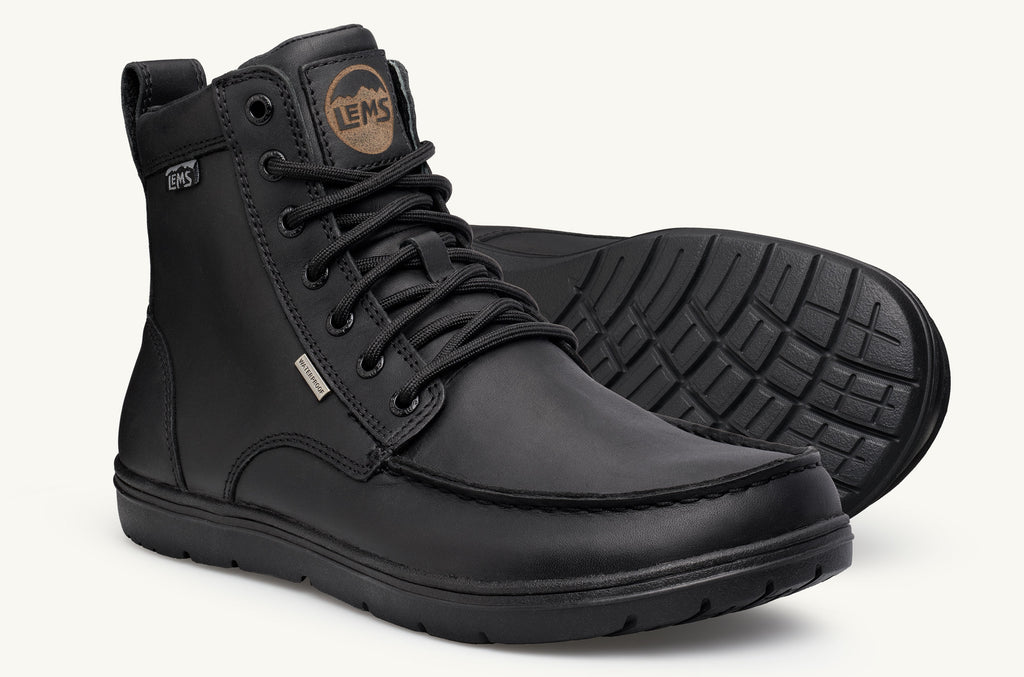 Black Men\'s Lems Boots Waterproof Boulder | IDT6639LA
