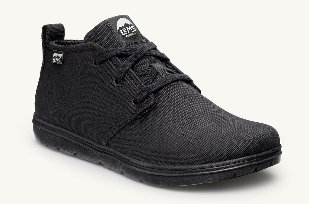 Black Men's Lems Canvas Boots Chukka | GXR7951HX