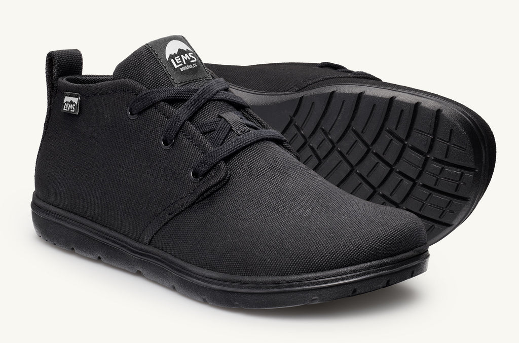 Black Men\'s Lems Canvas Boots Chukka | GXR7951HX