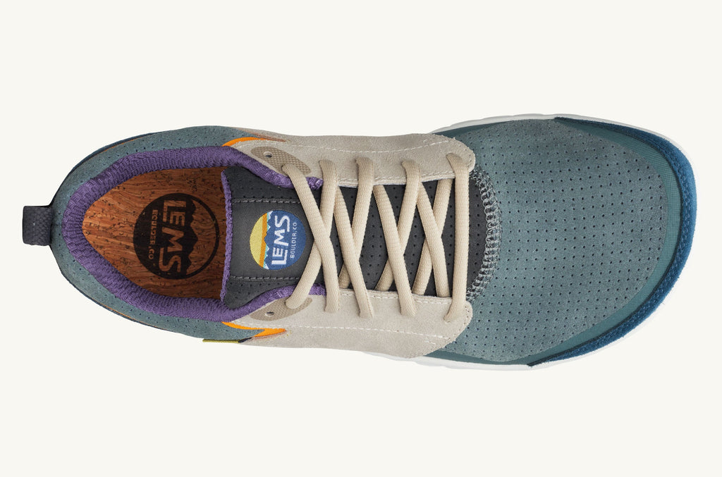 Blue Grey Orange Men's Lems Suede Sneakers Primal Zen | VKS7615HQ
