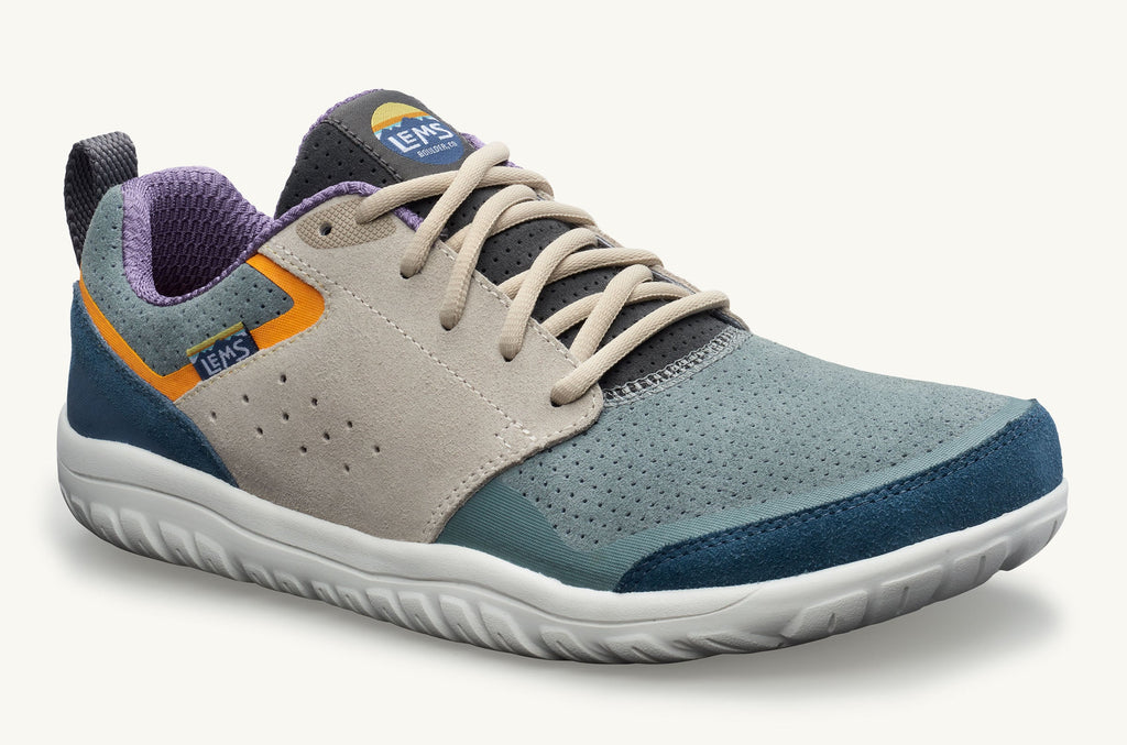 Blue Grey Orange Men's Lems Suede Sneakers Primal Zen | VKS7615HQ