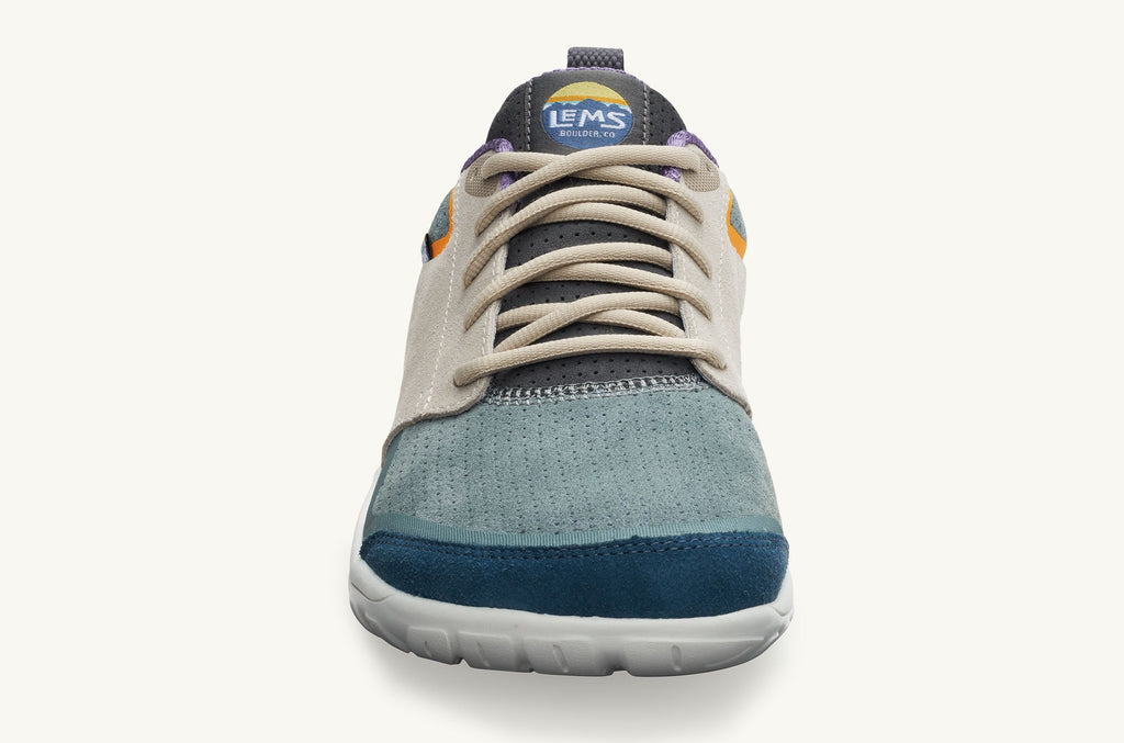 Blue Grey Orange Men's Lems Suede Sneakers Primal Zen | VKS7615HQ