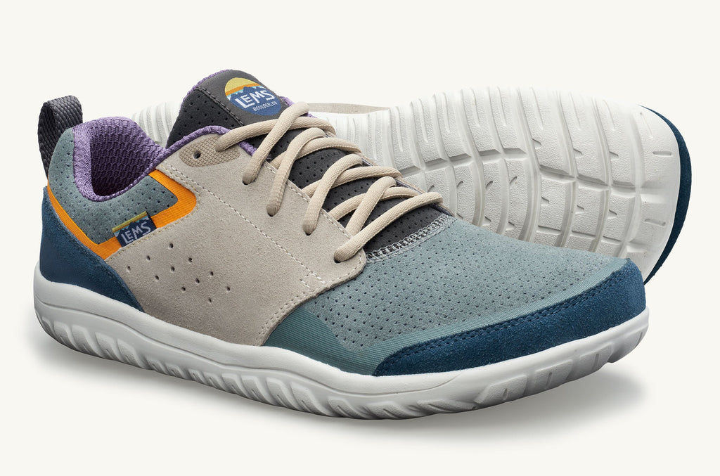 Blue Grey Orange Men\'s Lems Suede Sneakers Primal Zen | VKS7615HQ