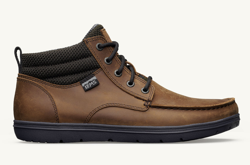 Brown Men's Lems Leather Boots Boulder | ZHS3395CM