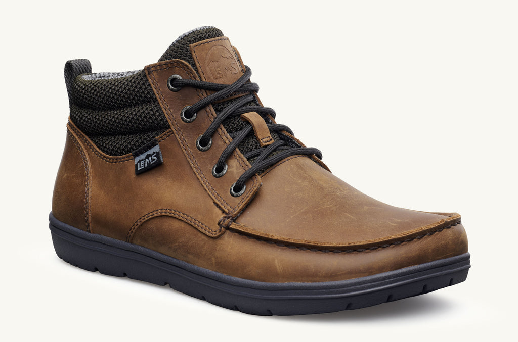 Brown Men's Lems Leather Boots Boulder | ZHS3395CM