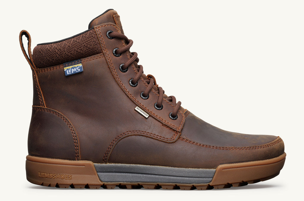 Dark Brown Men's Lems Boots Waterproof Boulder Summit | WUH630XY