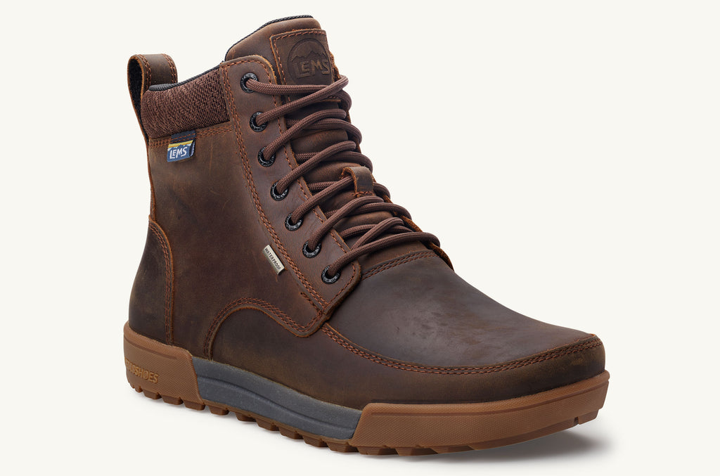Dark Brown Men's Lems Boots Waterproof Boulder Summit | WUH630XY