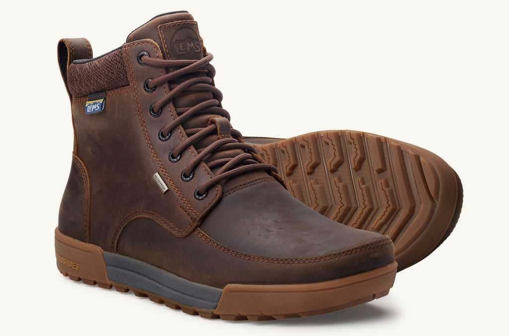 Dark Brown Men\'s Lems Boots Waterproof Boulder Summit | WUH630XY