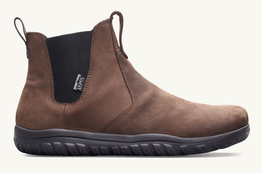 Dark Brown Men's Lems Boots Waterproof Chelsea | VOS536QB