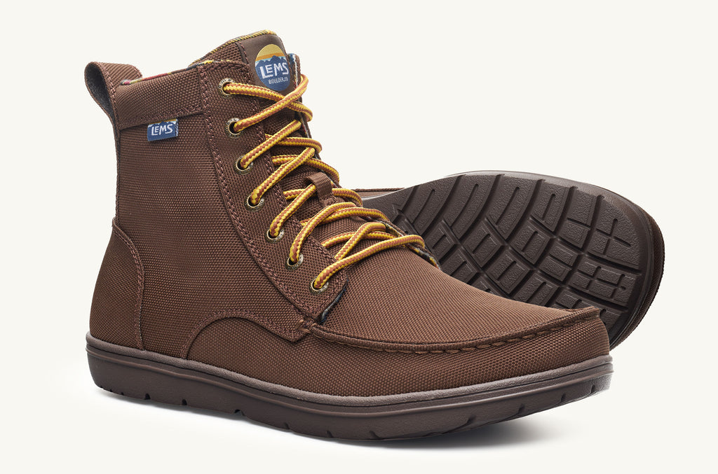 Dark Brown Men\'s Lems Nylon Boots Boulder | GVI548PS