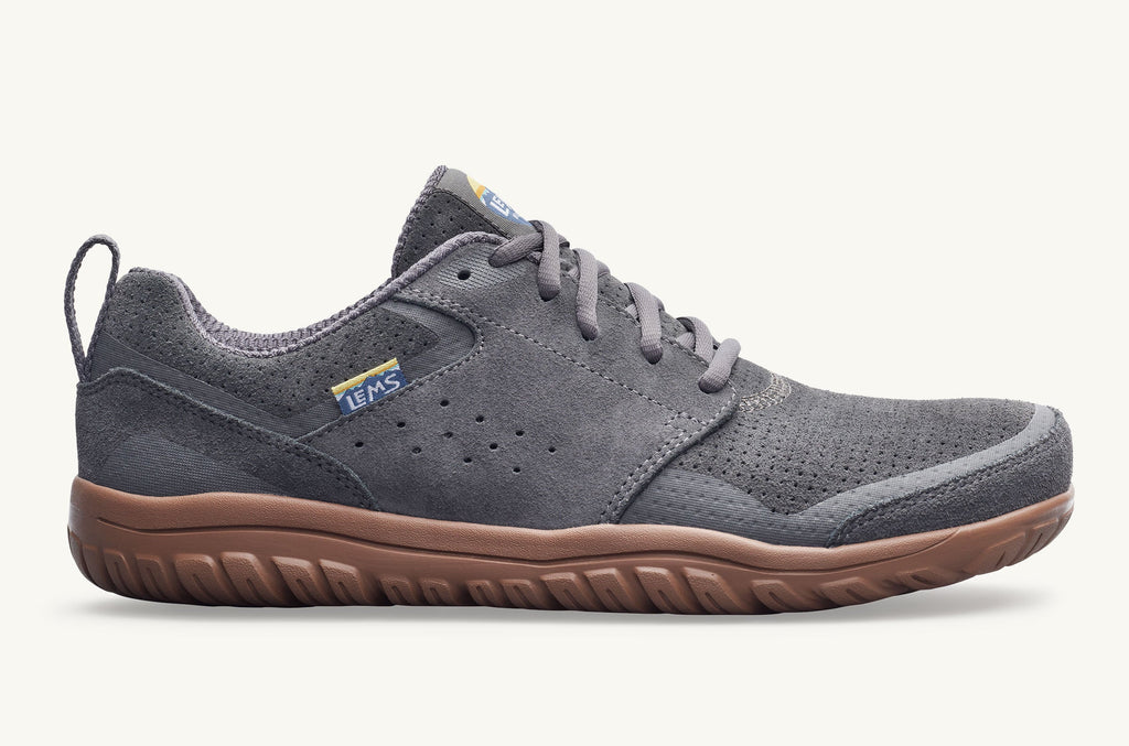 Deep Grey Men's Lems Suede Sneakers Primal Zen | VRY3598KV