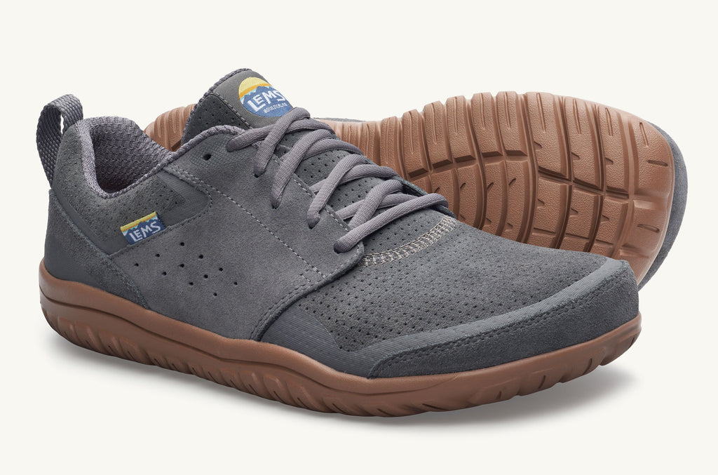 Deep Grey Men\'s Lems Suede Sneakers Primal Zen | VRY3598KV