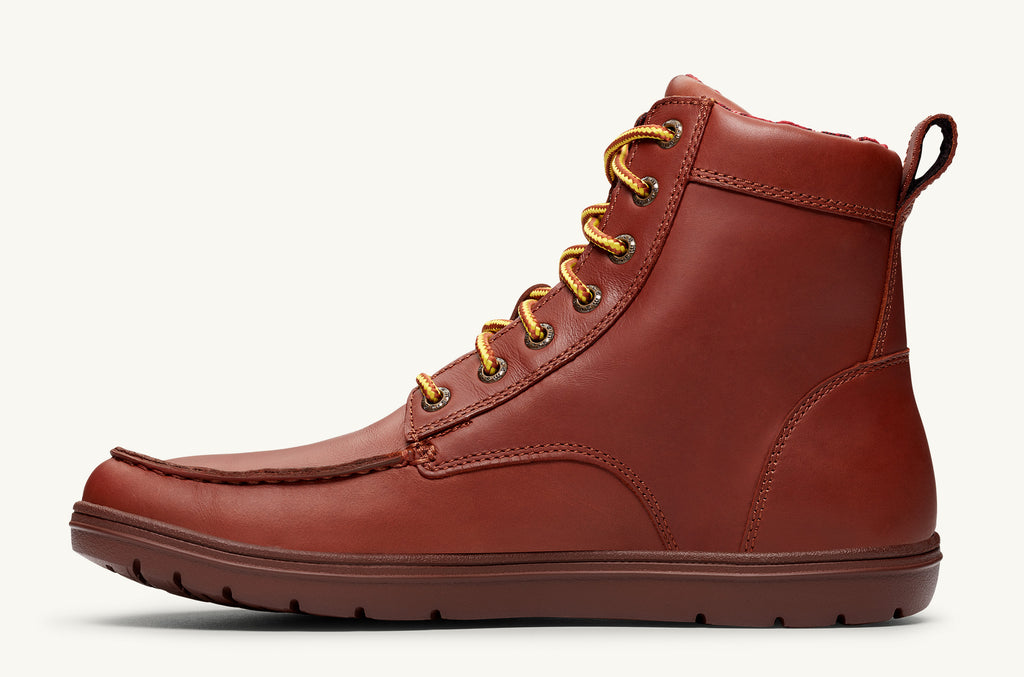 Deep Red Women's Lems Leather Boots Boulder | EMY197LT