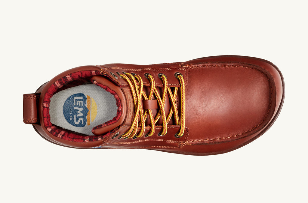 Deep Red Women's Lems Leather Boots Boulder | EMY197LT