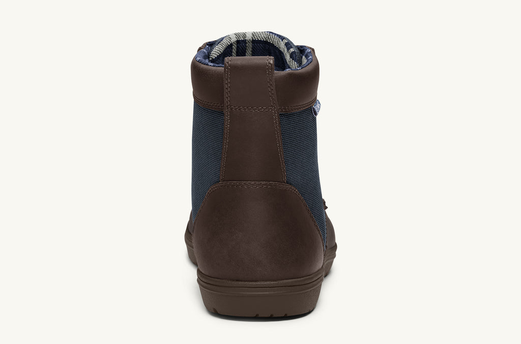 Navy Brown Men's Lems Nylon Boots Boulder | HXJ426BW