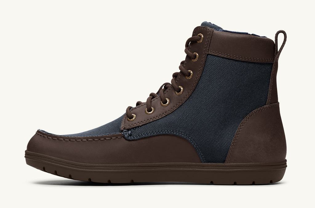 Navy Brown Men's Lems Nylon Boots Boulder | HXJ426BW