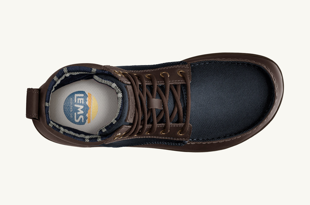Navy Brown Men's Lems Nylon Boots Boulder | HXJ426BW