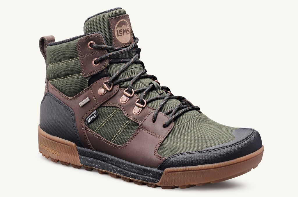 Olive Brown Men's Lems Boots Waterproof Outlander | RPC765AD
