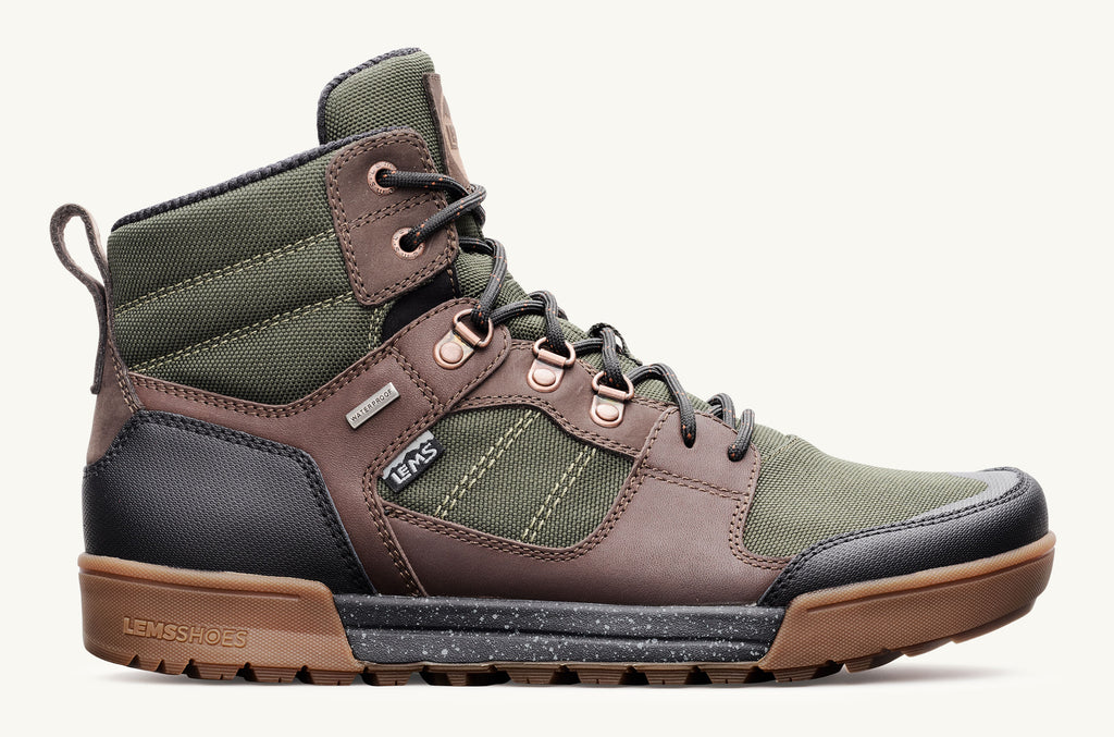 Olive Brown Men's Lems Boots Waterproof Outlander | RPC765AD